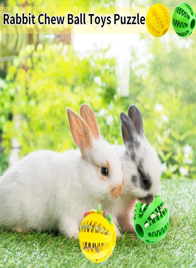 OOXYG Rabbit Teething Toys Ball Small Animals Play Balls Treat Dispensing Rabbit Balls Puzzle Chew Balls & Rolling Toys for Bunny, Improve Pets Teeth Health for Rabbit, Guinea Pigs 2pack - Image 4